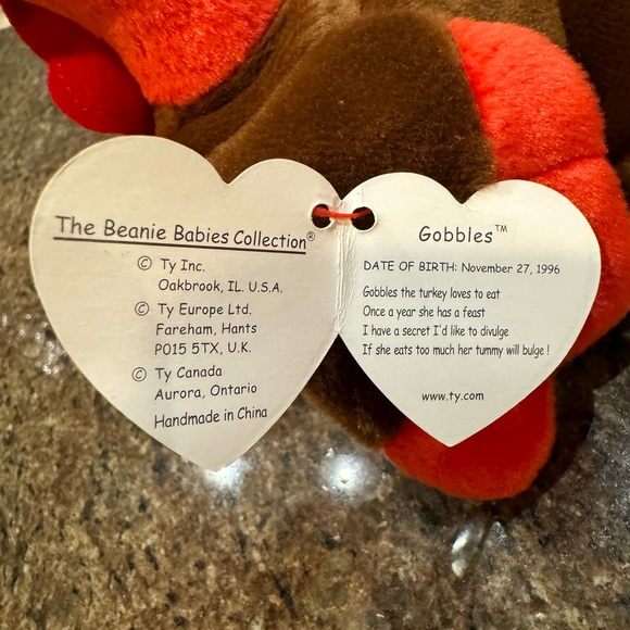 Ty Beanie Baby Gobbles The Turkey DOB November 27, 1996 - Picture 11 of 11